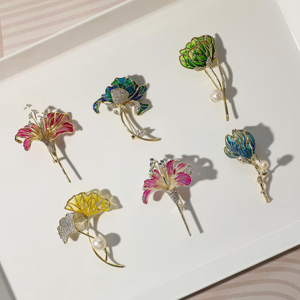 Vintage Birthday Flower Brooch