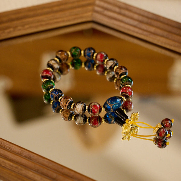 Colorful vajra natural agate bracelet