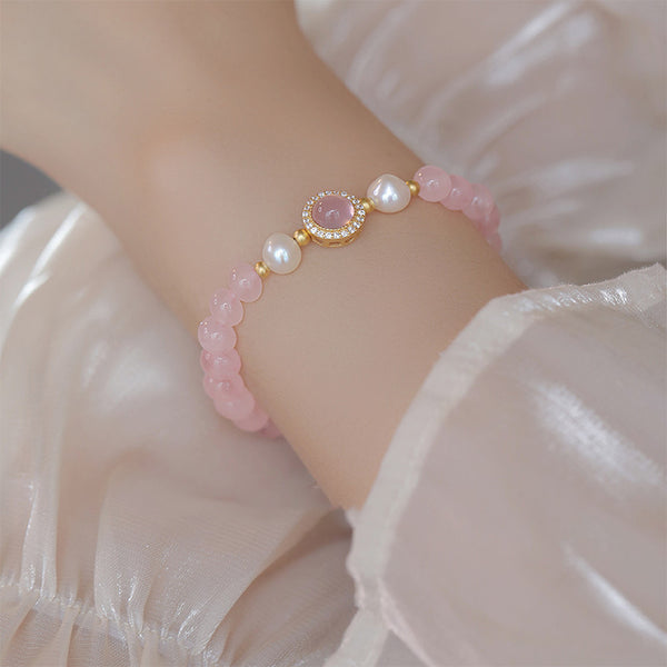 Peach Princess Natural Crystal Bracelet