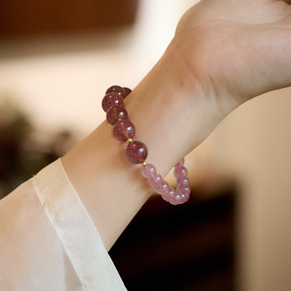 Natural pigeon blood red strawberry crystal bracelet