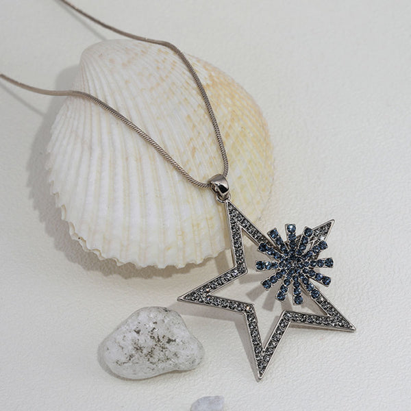 Geometric Five-Pointed Star Necklace