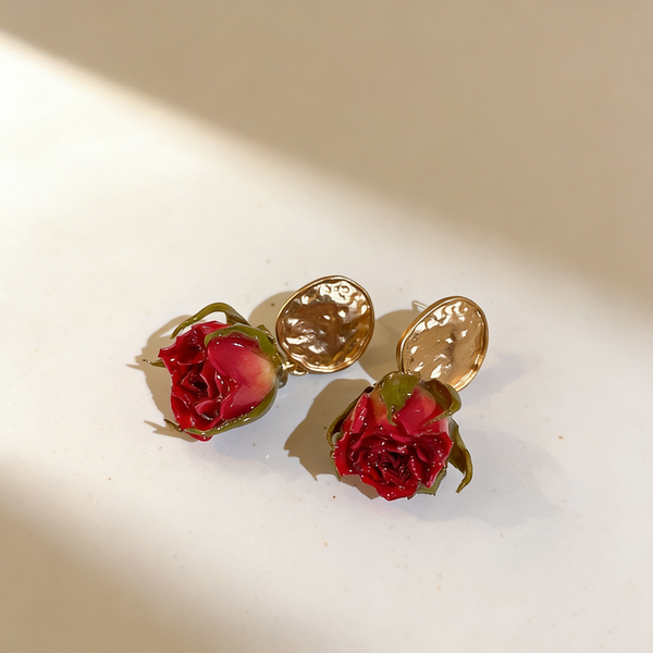 Handcrafted Eternal Rose Earrings