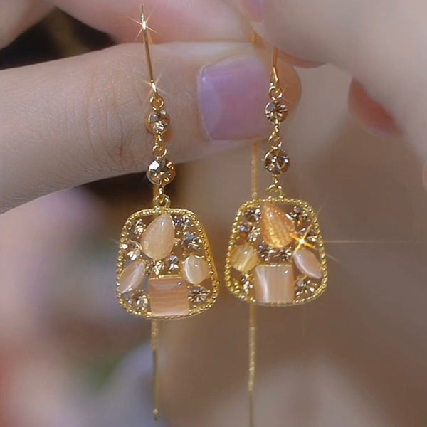 Geometric Full Diamond Square Earrings