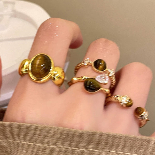 Adjustable Tiger's Eye Ring