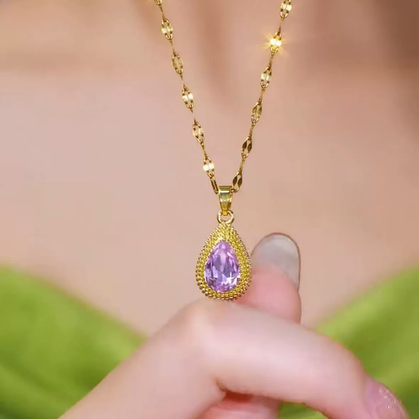 Natural Purple Crystal Durian Necklace