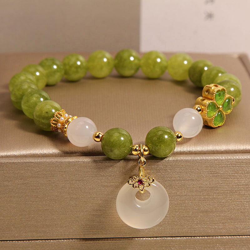 Type A Certified Burma Jadeite Jade four leaf clover Bracelet ( Fullfill USA, outlets Canada Only )