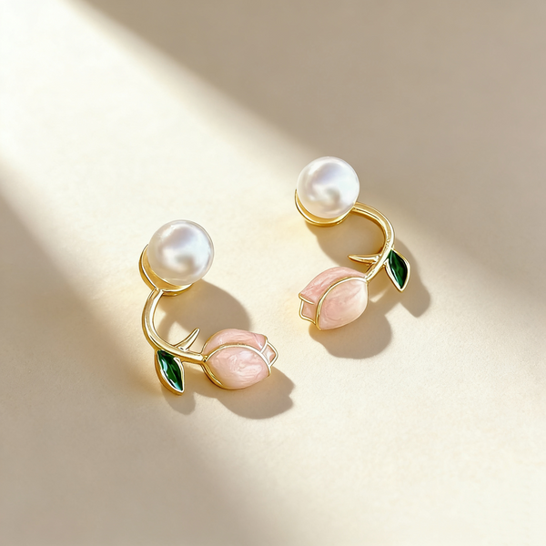 Tulip Pearl Earrings