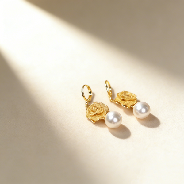 Blooming Pearl Drop Earrings