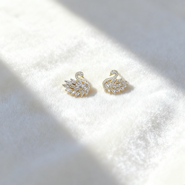 Diamond Swan Earrings