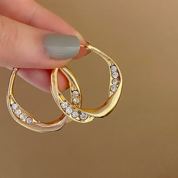 Diamond Geometric Hoop Earrings