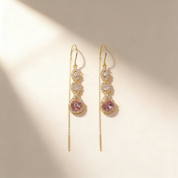 Amethyst Tassel Threader Earrings