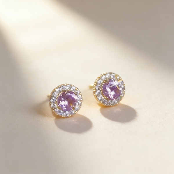 Amethyst & Diamond Earrings
