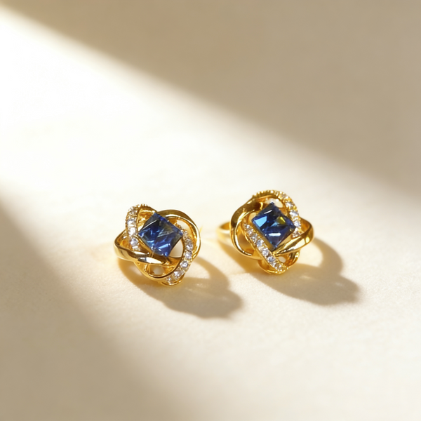 Square Sapphire Earrings