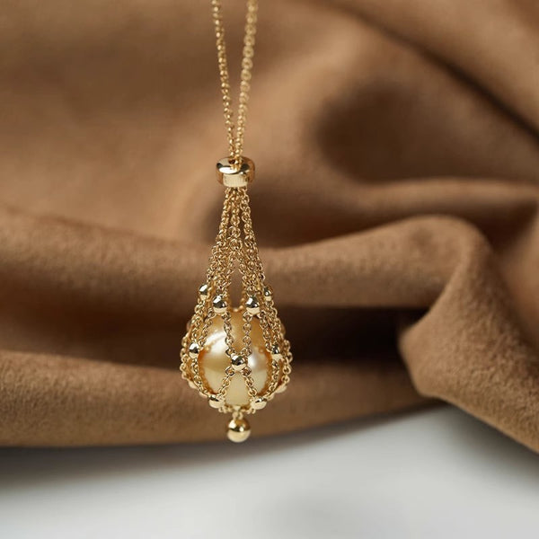 Net Bag Natural Freshwater Pearl Necklace