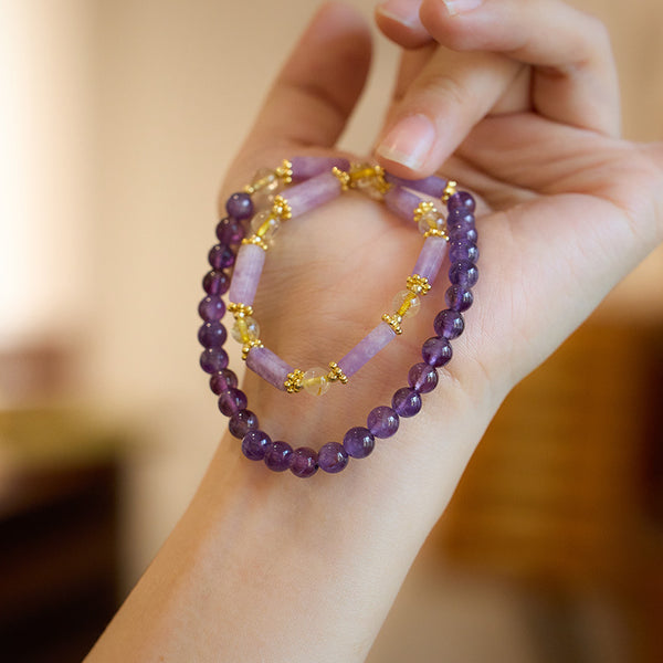 Double-layer Natural Crystal Bracelet