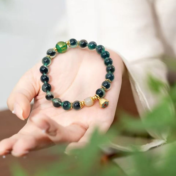 Lotus of Good Fortune • agate bracelet