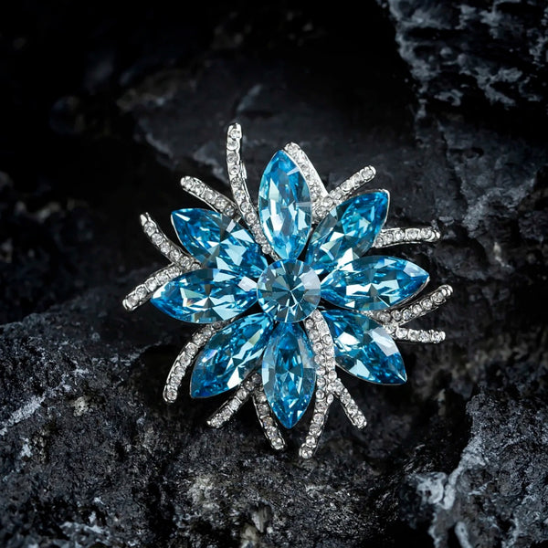 Sunflower crystal brooch