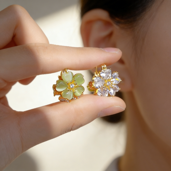 Double-Layer Floral Earrings