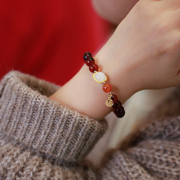 Lucky Bag Natural Beeswax Amber Bracelet