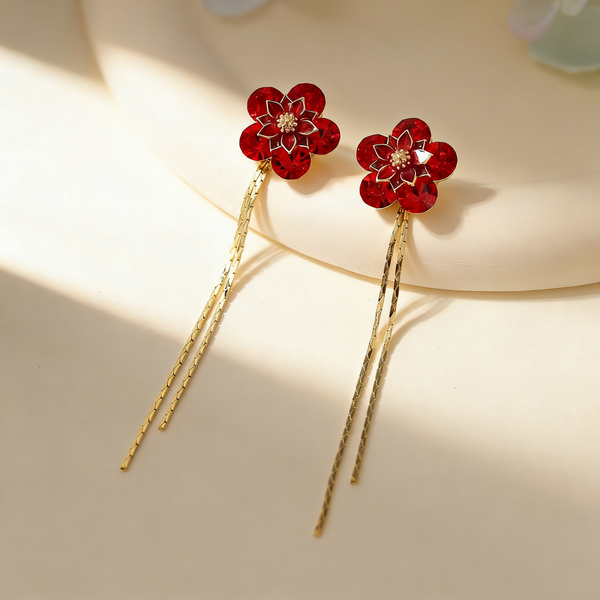 Floral Tassel Earrings