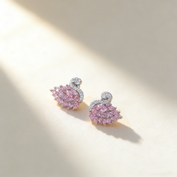 Pink Swan Earrings