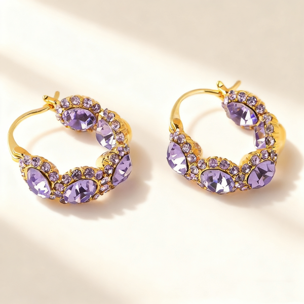 Amethyst Flower Earrings