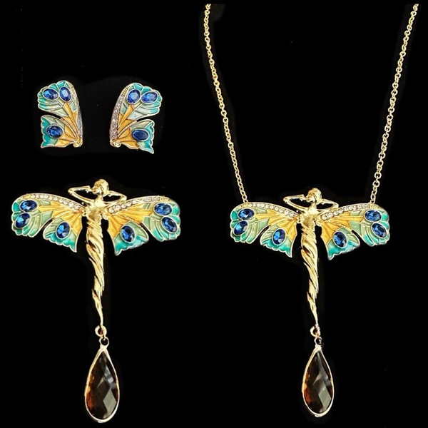 Enamel light luxury design crystal set