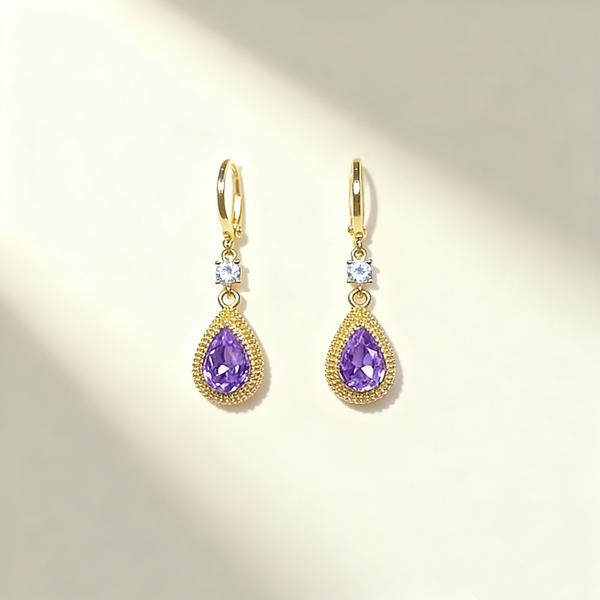 Amethyst Teardrop Earrings
