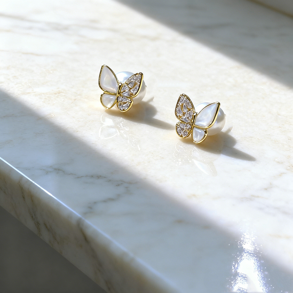 Butterfly Pearl Earrings