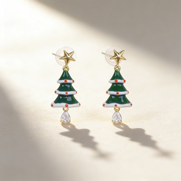 Christmas Tree Star Earrings