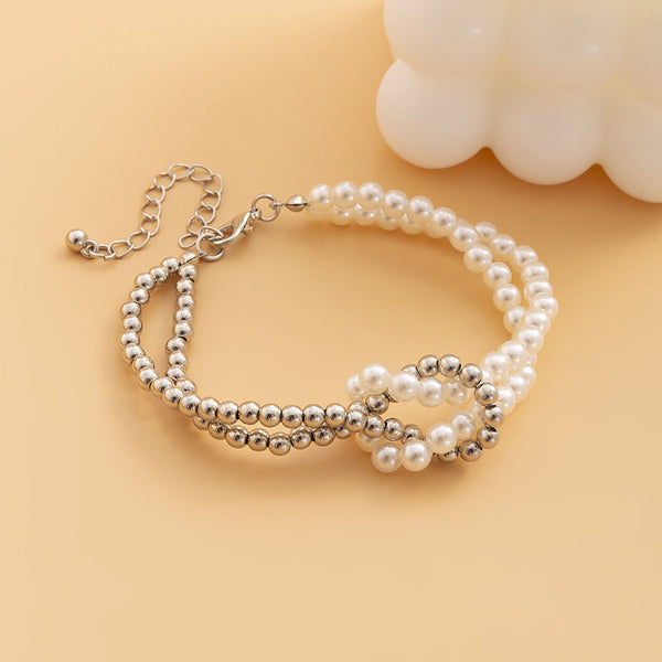 Knotted Cross Natural Freshwater Pearl Necklace