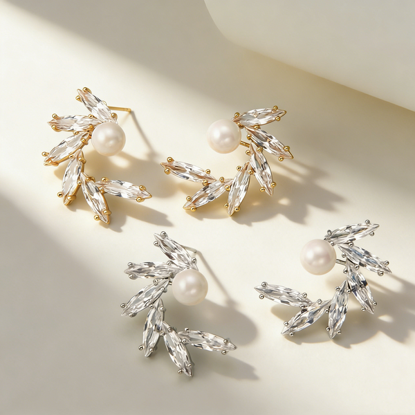 Leaf Pearl Earrings