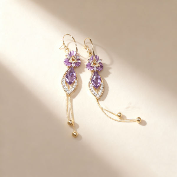Amethyst Tassel Earrings