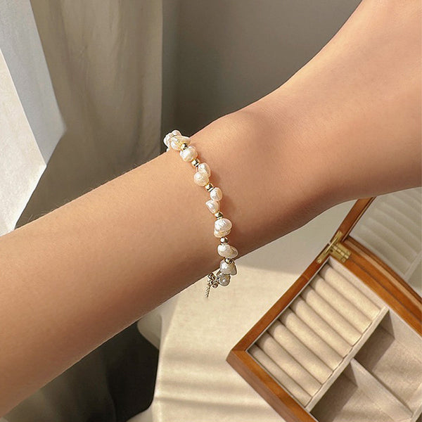 Baroque Braided Natural Freshwater Pearl Bracelet