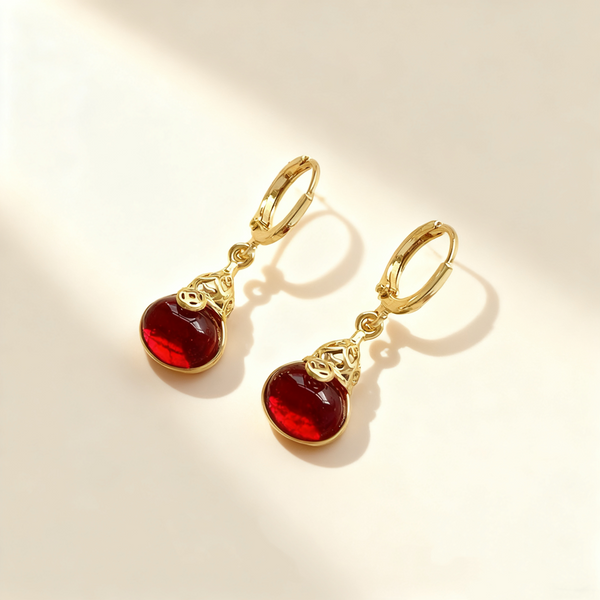 Ruby Gourd Earrings