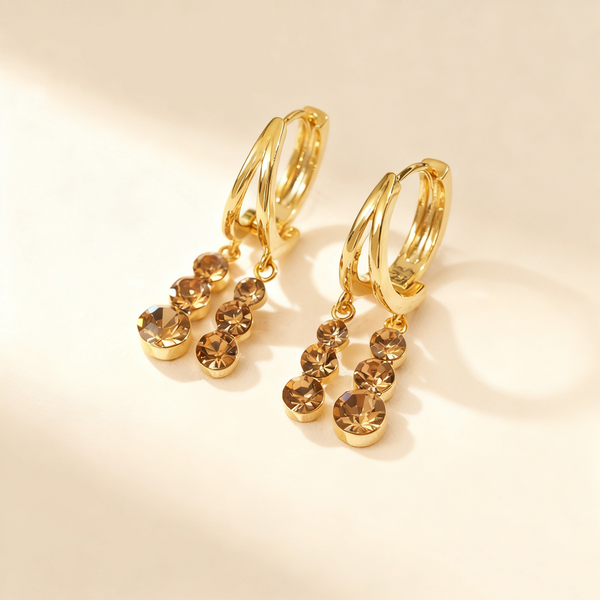 Brown Diamond Tassel Earrings