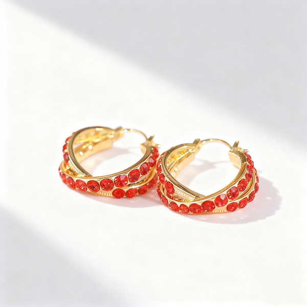 Interlocking Ruby Earrings