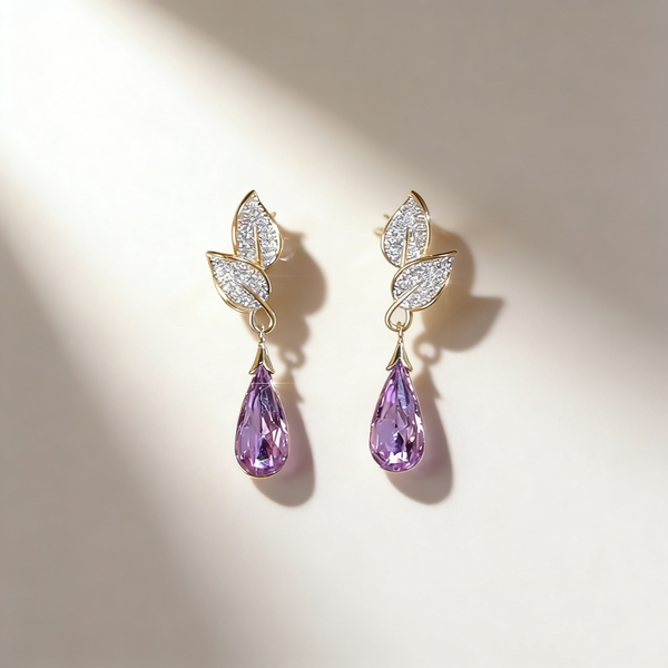Waterdrop Amethyst Earrings