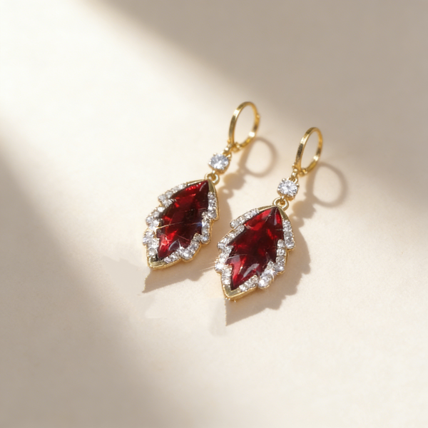 Red Leaf Earrings