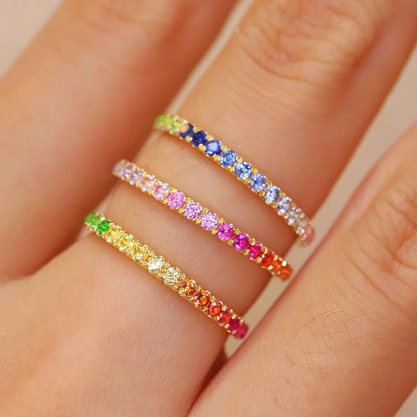 Candy color rainbow ring