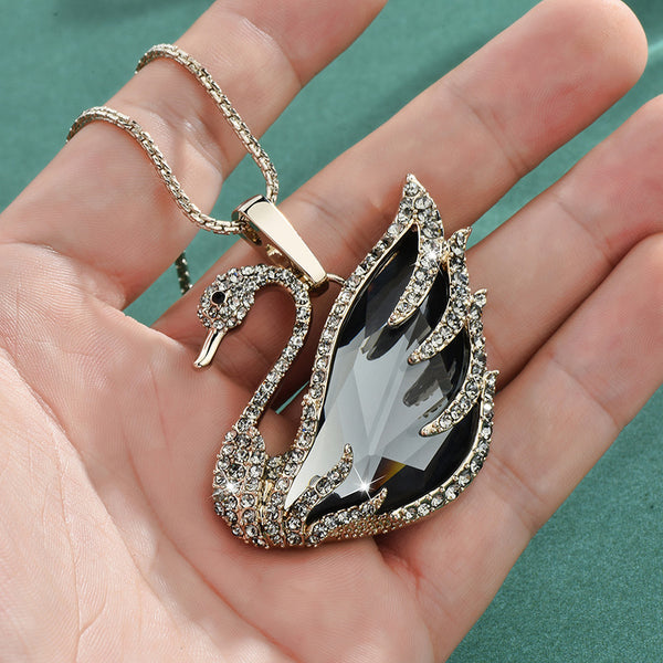 Swan Natural Crystal Necklace