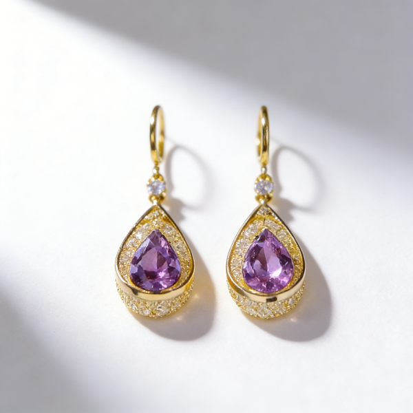 Waterdrop Amethyst Earrings