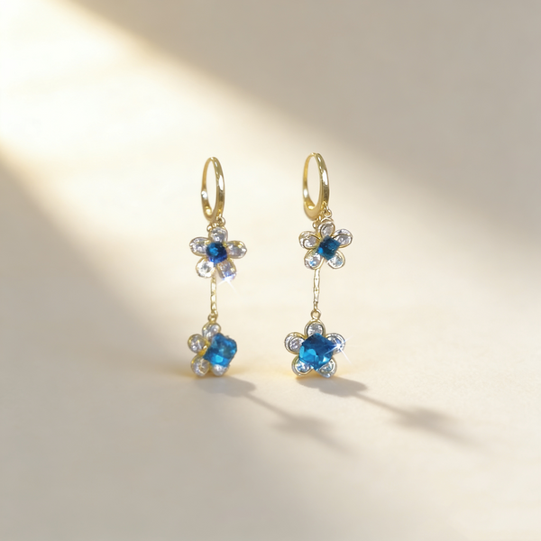 Sapphire Floral Earrings