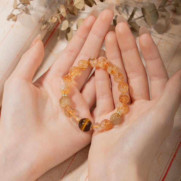 Natural Tiger Eye Citrine Bracelet