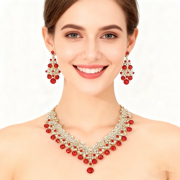 Natural Gemstone Necklace & Earrings Set
