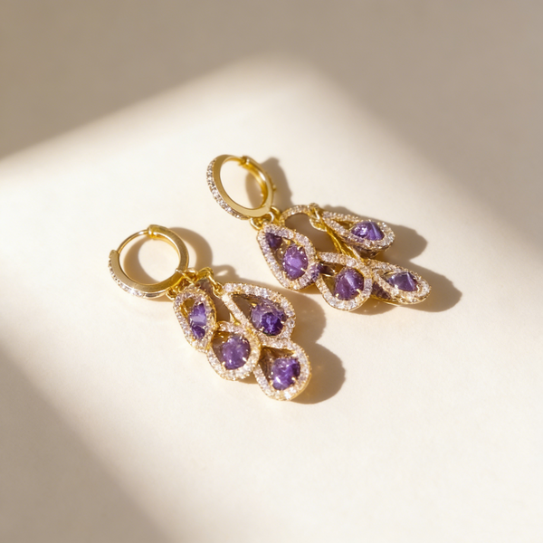 Amethyst Tassel Earrings