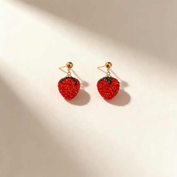 Ruby Strawberry Earrings