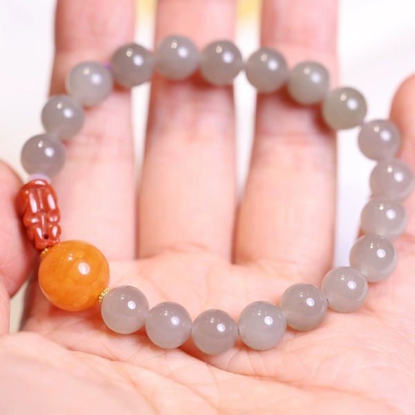 Agate ball Natural Emerald Jade Stone bracelet