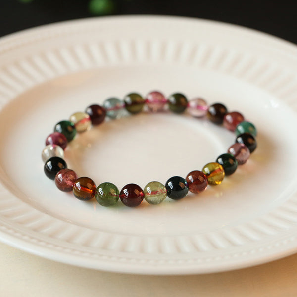 Single-loop Candy Color Natural Agate Bracelet