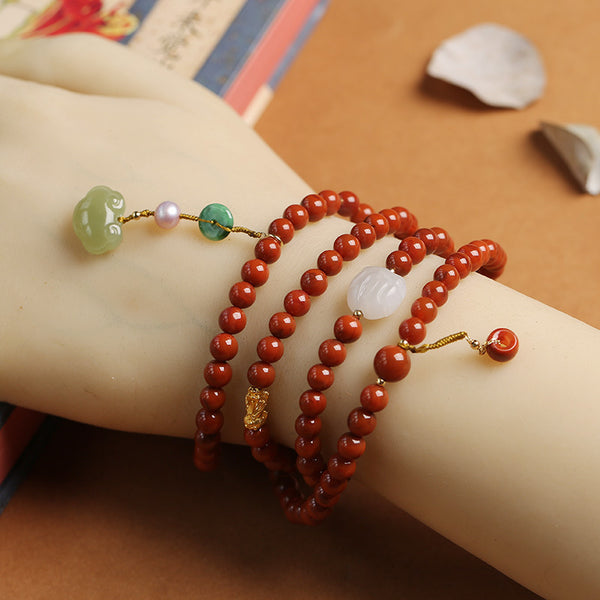 Lucky Lock Multi-circle Natural Agate Bracelet